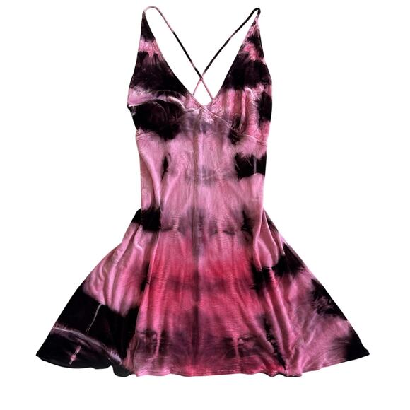 Montgomery New York Dresses & Skirts - Y2K Pink Velour Halter Mini Dress Paris Hilton Juicy Era Fairy Grunge 2000s M